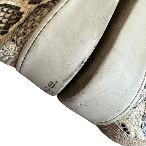 Vince Saxon 2 Slip On Sneakers Flats Snakeskin Python Leather Size 7 Women's - Picture 12 of 14